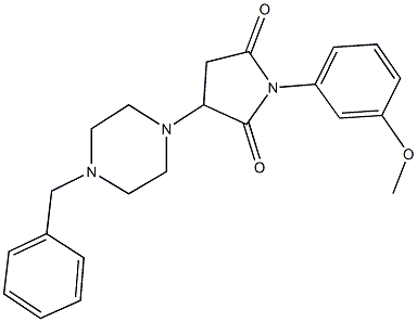 3-(4-benzyl-1-piperazinyl)-1-(3-methoxyphenyl)-2,5-pyrrolidinedione Structure