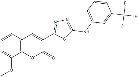  8-methoxy-3-{5-[3-(trifluoromethyl)anilino]-1,3,4-thiadiazol-2-yl}-2H-chromen-2-one