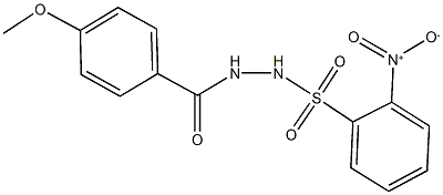 2-nitro-N'-(4-methoxybenzoyl)benzenesulfonohydrazide,,结构式