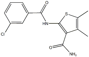 2-[(3-chlorobenzoyl)amino]-4,5-dimethyl-3-thiophenecarboxamide Structure