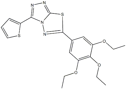 3-(2-thienyl)-6-(3,4,5-triethoxyphenyl)[1,2,4]triazolo[3,4-b][1,3,4]thiadiazole 化学構造式