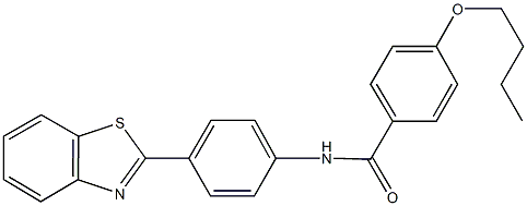N-[4-(1,3-benzothiazol-2-yl)phenyl]-4-butoxybenzamide,,结构式