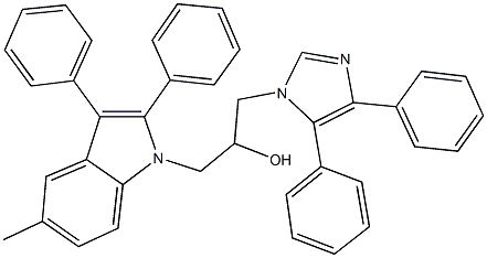 1-(4,5-diphenyl-1H-imidazol-1-yl)-3-(5-methyl-2,3-diphenyl-1H-indol-1-yl)-2-propanol 结构式