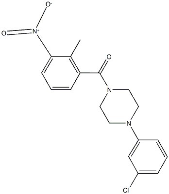 1-(3-chlorophenyl)-4-{3-nitro-2-methylbenzoyl}piperazine|