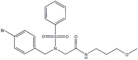 2-[(4-bromobenzyl)(phenylsulfonyl)amino]-N-(3-methoxypropyl)acetamide 结构式