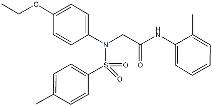 2-{4-ethoxy[(4-methylphenyl)sulfonyl]anilino}-N-(2-methylphenyl)acetamide 化学構造式