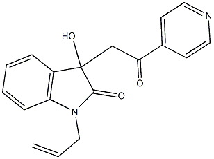 1-allyl-3-hydroxy-3-[2-oxo-2-(4-pyridinyl)ethyl]-1,3-dihydro-2H-indol-2-one 结构式