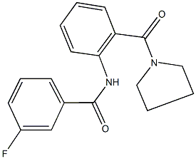 3-fluoro-N-[2-(1-pyrrolidinylcarbonyl)phenyl]benzamide Struktur