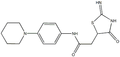 2-(2-imino-4-oxo-1,3-thiazolidin-5-yl)-N-[4-(1-piperidinyl)phenyl]acetamide Struktur