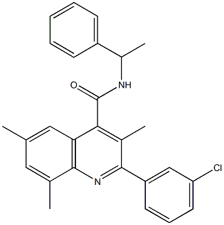 2-(3-chlorophenyl)-3,6,8-trimethyl-N-(1-phenylethyl)-4-quinolinecarboxamide Structure