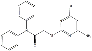 2-[(4-amino-6-hydroxy-2-pyrimidinyl)sulfanyl]-N,N-diphenylacetamide 结构式