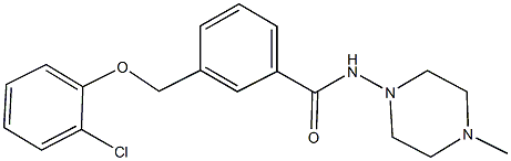 3-[(2-chlorophenoxy)methyl]-N-(4-methyl-1-piperazinyl)benzamide 化学構造式