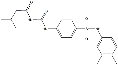 N-(3,4-dimethylphenyl)-4-({[(3-methylbutanoyl)amino]carbothioyl}amino)benzenesulfonamide