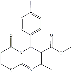 methyl 8-methyl-6-(4-methylphenyl)-4-oxo-3,4-dihydro-2H,6H-pyrimido[2,1-b][1,3]thiazine-7-carboxylate Struktur