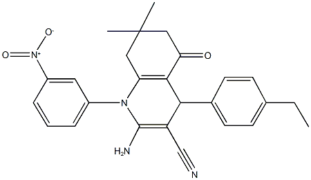 2-amino-4-(4-ethylphenyl)-1-{3-nitrophenyl}-7,7-dimethyl-5-oxo-1,4,5,6,7,8-hexahydro-3-quinolinecarbonitrile