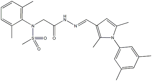 N-(2,6-dimethylphenyl)-N-[2-(2-{[1-(3,5-dimethylphenyl)-2,5-dimethyl-1H-pyrrol-3-yl]methylene}hydrazino)-2-oxoethyl]methanesulfonamide 结构式