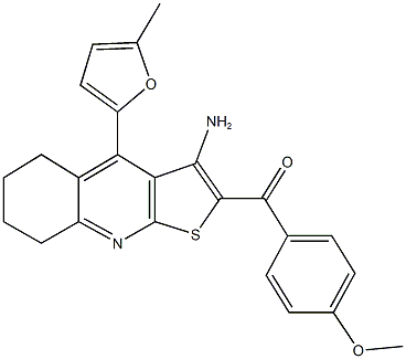 [3-amino-4-(5-methyl-2-furyl)-5,6,7,8-tetrahydrothieno[2,3-b]quinolin-2-yl](4-methoxyphenyl)methanone 结构式