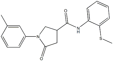 1-(3-methylphenyl)-N-[2-(methylsulfanyl)phenyl]-5-oxo-3-pyrrolidinecarboxamide