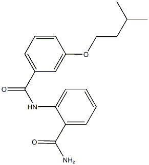 2-{[3-(isopentyloxy)benzoyl]amino}benzamide 化学構造式