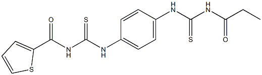 N-propionyl-N'-[4-({[(2-thienylcarbonyl)amino]carbothioyl}amino)phenyl]thiourea,,结构式