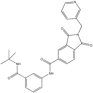 N-{3-[(tert-butylamino)carbonyl]phenyl}-1,3-dioxo-2-(3-pyridinylmethyl)-5-isoindolinecarboxamide|