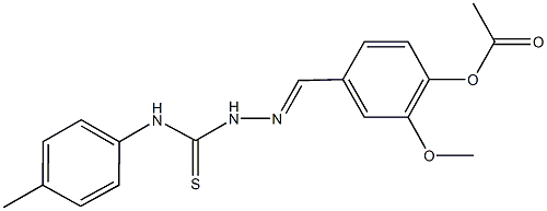 2-methoxy-4-[2-(4-toluidinocarbothioyl)carbohydrazonoyl]phenyl acetate,,结构式