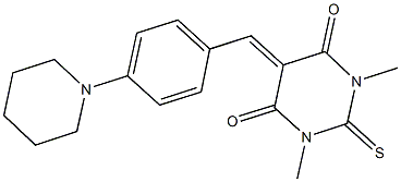 1,3-dimethyl-5-[4-(1-piperidinyl)benzylidene]-2-thioxodihydro-4,6(1H,5H)-pyrimidinedione 结构式