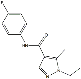 1-ethyl-N-(4-fluorophenyl)-5-methyl-1H-pyrazole-4-carboxamide,,结构式