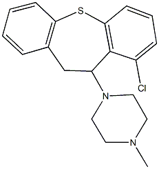 1-(9-chloro-10,11-dihydrodibenzo[b,f]thiepin-10-yl)-4-methylpiperazine 化学構造式