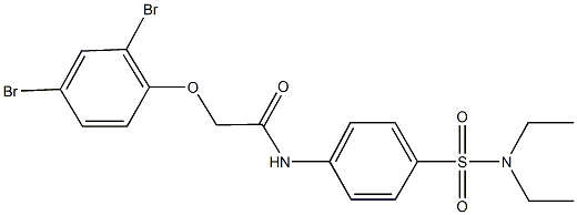 2-(2,4-dibromophenoxy)-N-{4-[(diethylamino)sulfonyl]phenyl}acetamide 化学構造式