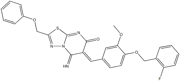 6-{4-[(2-fluorobenzyl)oxy]-3-methoxybenzylidene}-5-imino-2-(phenoxymethyl)-5,6-dihydro-7H-[1,3,4]thiadiazolo[3,2-a]pyrimidin-7-one