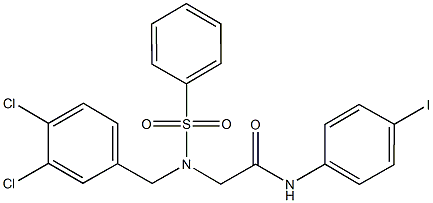 2-[(3,4-dichlorobenzyl)(phenylsulfonyl)amino]-N-(4-iodophenyl)acetamide Struktur