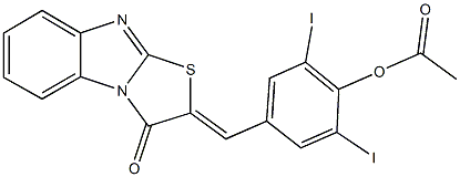2,6-diiodo-4-[(3-oxo[1,3]thiazolo[3,2-a]benzimidazol-2(3H)-ylidene)methyl]phenyl acetate