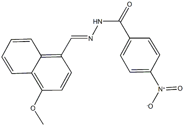 4-nitro-N'-[(4-methoxy-1-naphthyl)methylene]benzohydrazide,,结构式