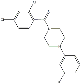 1-(3-chlorophenyl)-4-(2,4-dichlorobenzoyl)piperazine,,结构式
