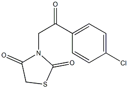 3-[2-(4-chlorophenyl)-2-oxoethyl]-1,3-thiazolidine-2,4-dione,,结构式