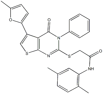 N-(2,5-dimethylphenyl)-2-{[5-(5-methyl-2-furyl)-4-oxo-3-phenyl-3,4-dihydrothieno[2,3-d]pyrimidin-2-yl]sulfanyl}acetamide|