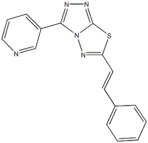 6-(2-phenylvinyl)-3-(3-pyridinyl)[1,2,4]triazolo[3,4-b][1,3,4]thiadiazole,,结构式