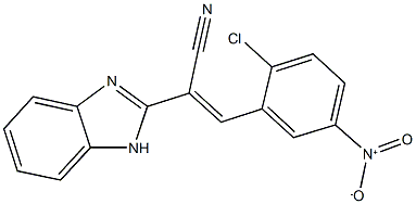 2-(1H-benzimidazol-2-yl)-3-{2-chloro-5-nitrophenyl}acrylonitrile,,结构式