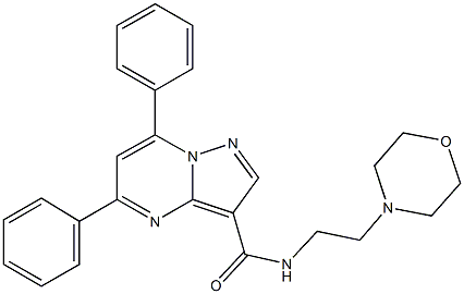 N-[2-(4-morpholinyl)ethyl]-5,7-diphenylpyrazolo[1,5-a]pyrimidine-3-carboxamide 化学構造式