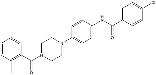 4-chloro-N-{4-[4-(2-methylbenzoyl)-1-piperazinyl]phenyl}benzamide 结构式