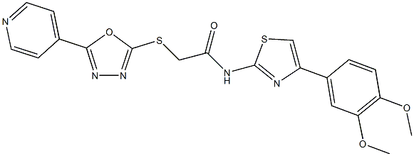 N-[4-(3,4-dimethoxyphenyl)-1,3-thiazol-2-yl]-2-{[5-(4-pyridinyl)-1,3,4-oxadiazol-2-yl]sulfanyl}acetamide