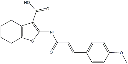 2-{[3-(4-methoxyphenyl)acryloyl]amino}-4,5,6,7-tetrahydro-1-benzothiophene-3-carboxylic acid 结构式