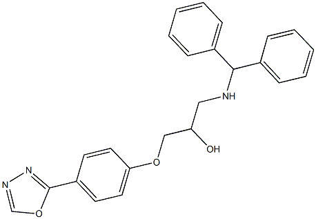 1-(benzhydrylamino)-3-[4-(1,3,4-oxadiazol-2-yl)phenoxy]-2-propanol Struktur