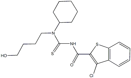 N'-[(3-chloro-1-benzothien-2-yl)carbonyl]-N-cyclohexyl-N-(4-hydroxybutyl)thiourea