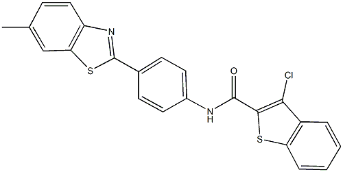 3-chloro-N-[4-(6-methyl-1,3-benzothiazol-2-yl)phenyl]-1-benzothiophene-2-carboxamide Struktur