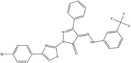 1-[4-(4-bromophenyl)-1,3-thiazol-2-yl]-3-phenyl-1H-pyrazole-4,5-dione 4-{[3-(trifluoromethyl)phenyl]hydrazone}