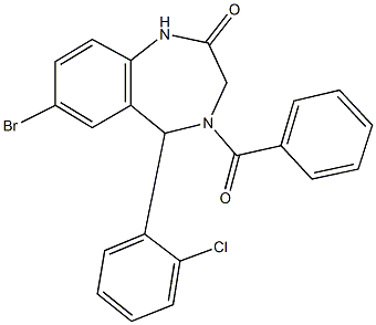  4-benzoyl-7-bromo-5-(2-chlorophenyl)-1,3,4,5-tetrahydro-2H-1,4-benzodiazepin-2-one