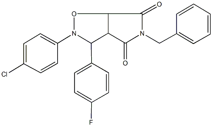 5-benzyl-2-(4-chlorophenyl)-3-(4-fluorophenyl)dihydro-2H-pyrrolo[3,4-d]isoxazole-4,6(3H,5H)-dione Struktur