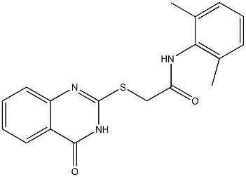 N-(2,6-dimethylphenyl)-2-[(4-oxo-3,4-dihydro-2-quinazolinyl)sulfanyl]acetamide Structure